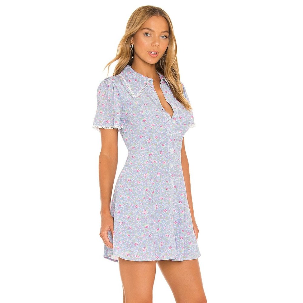 Majorelle Darby Dress in Blue Meadow - Picture 2 of 5